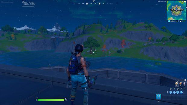 Fortnite in the night time with brightness set to 130%