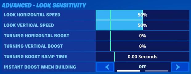 Fortnite advanced look sensitivity settings for controller