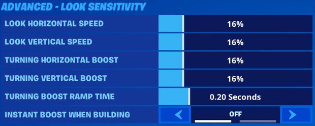 Fortnite advanced look sensitivity for controller players