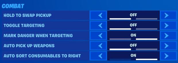 Fortnite combat settings for controller players