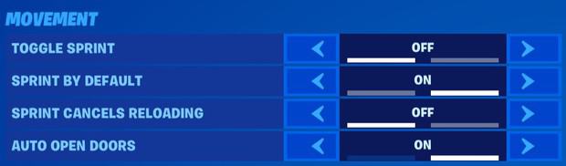 Fortnite movement settings for controller players