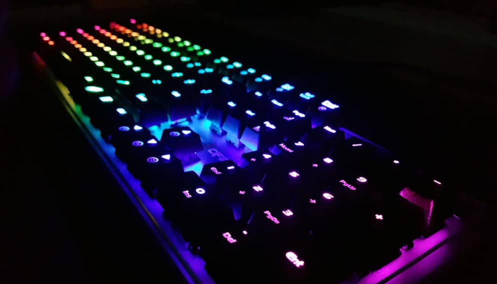 Gaming keyboard with RGB backlighting
