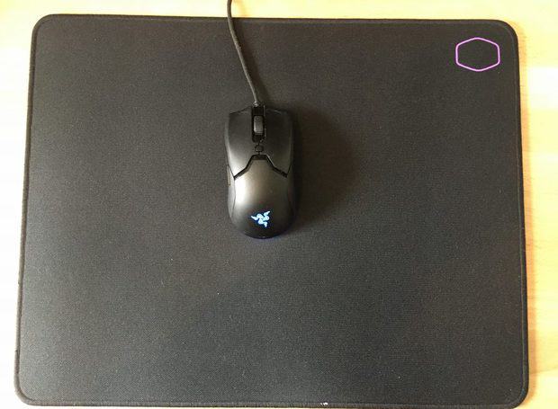 MP510 mouse pad on desk with mouse
