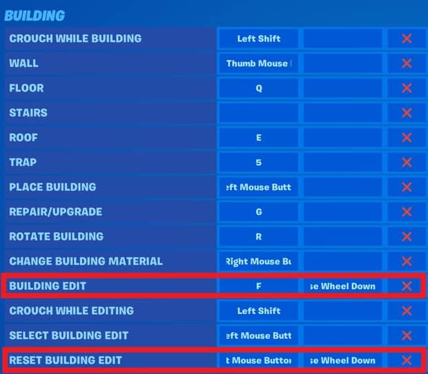 Setting up scroll wheel reset with double edit keybinds